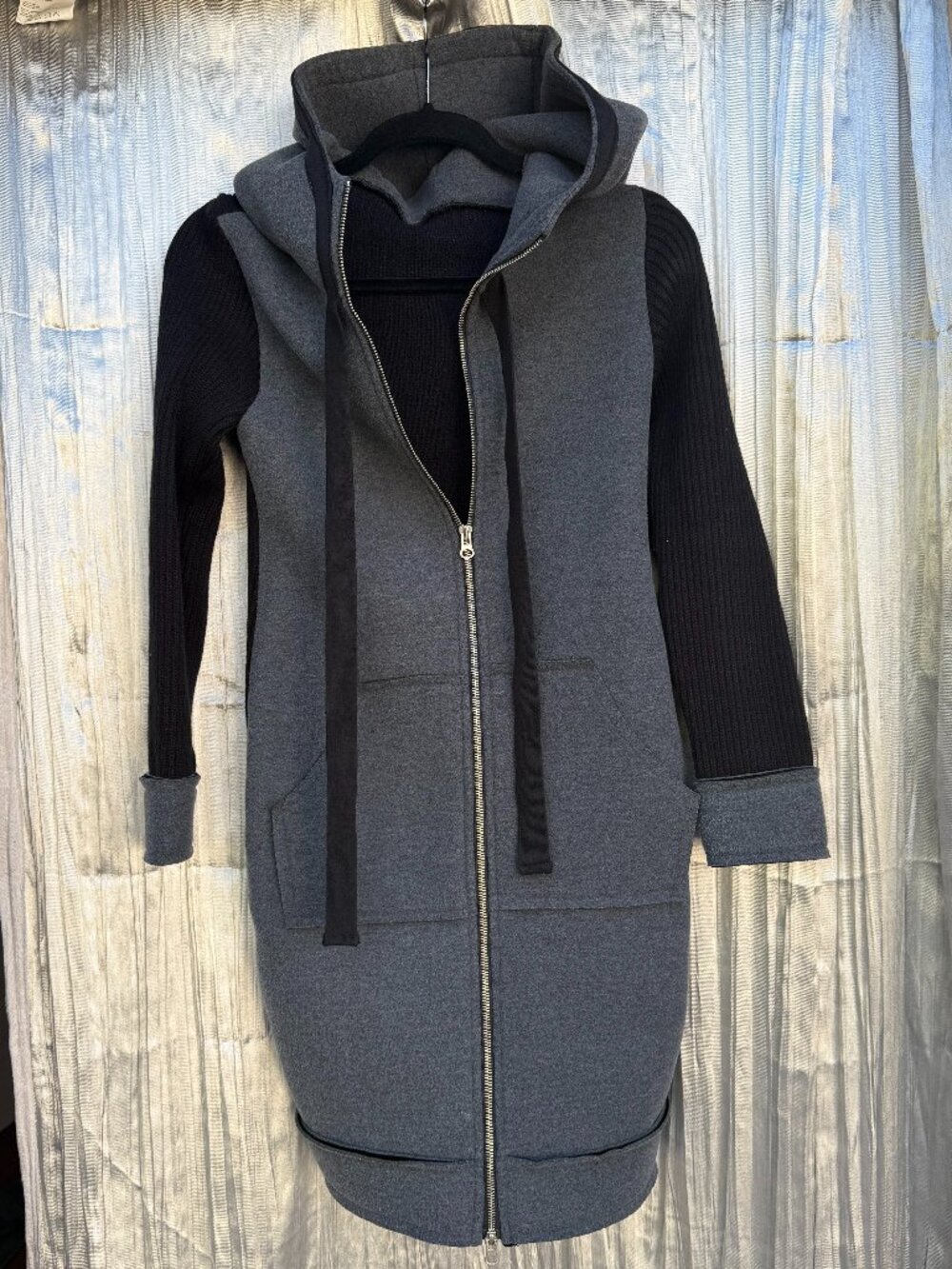 Long zip up hoodie